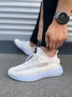 Morven Erkek , Kadın Triko Sneaker Ayakkabı – Günlük Bağcıklı Hafif Spor Modeli - Beyaz