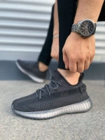 Morven Erkek , Kadın Triko Sneaker Ayakkabı – Günlük Bağcıklı Hafif Spor Modeli - Siyah