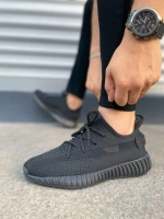 Morven Erkek , Kadın Triko Sneaker Ayakkabı – Günlük Bağcıklı Hafif Spor Modeli - Kömür
