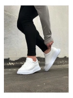 Rovero Erkek Bağcıklı Cilt Günlük Sneaker Ayakkabı – Beyaz