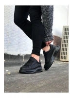 Rovero Erkek Bağcıklı Cilt Günlük Sneaker Ayakkabı – Siyah