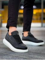 Lexa Cilt Deri Erkek Günlük Sneaker Ayakkabı - Siyah