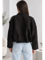Kadın Astarlı Süet Görünümlü Bomber Mont / Ceket - Siyah