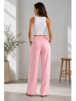 Kadın Beli Cırtlı Rahat Palazzo Pantolon - Toz Pembe