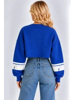 Malibu Baskılı Rahat Kesim Bisiklet Yaka Crop Sweatshirt  - Saks