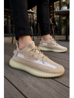 Morven Erkek , Kadın Triko Sneaker Ayakkabı – Günlük Bağcıklı Hafif Spor Modeli - Bej