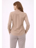 New Blondi Bej Kadın Uzun Kollu Gömlek