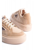 Pinter  Bağcıklı Ortopedik Taban Desenli Kadın Sneaker Spor Ayakkabı - Ten
