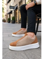 Torino Erkek Bağcıksız Cilt Günlük Sneaker Ayakkabı – Ortopedik Kalın Taban Taba