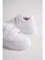 Vera Çift Cırtlı Kadın Günlük Sneaker Kalın Taban Rahat Ayakkabı - Beyaz