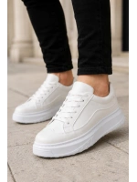 Ventoy Erkek Bağcıklı Cilt Günlük Sneaker Ayakkabı – Beyaz