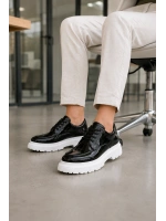 Verlixo Bağcıklı Parlak Rugan Erkek Casual Sneaker Klasik Günlük Ayakkabı - Siyah