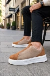 Torino Erkek Bağcıksız Cilt Günlük Sneaker Ayakkabı – Ortopedik Kalın Taban Taba