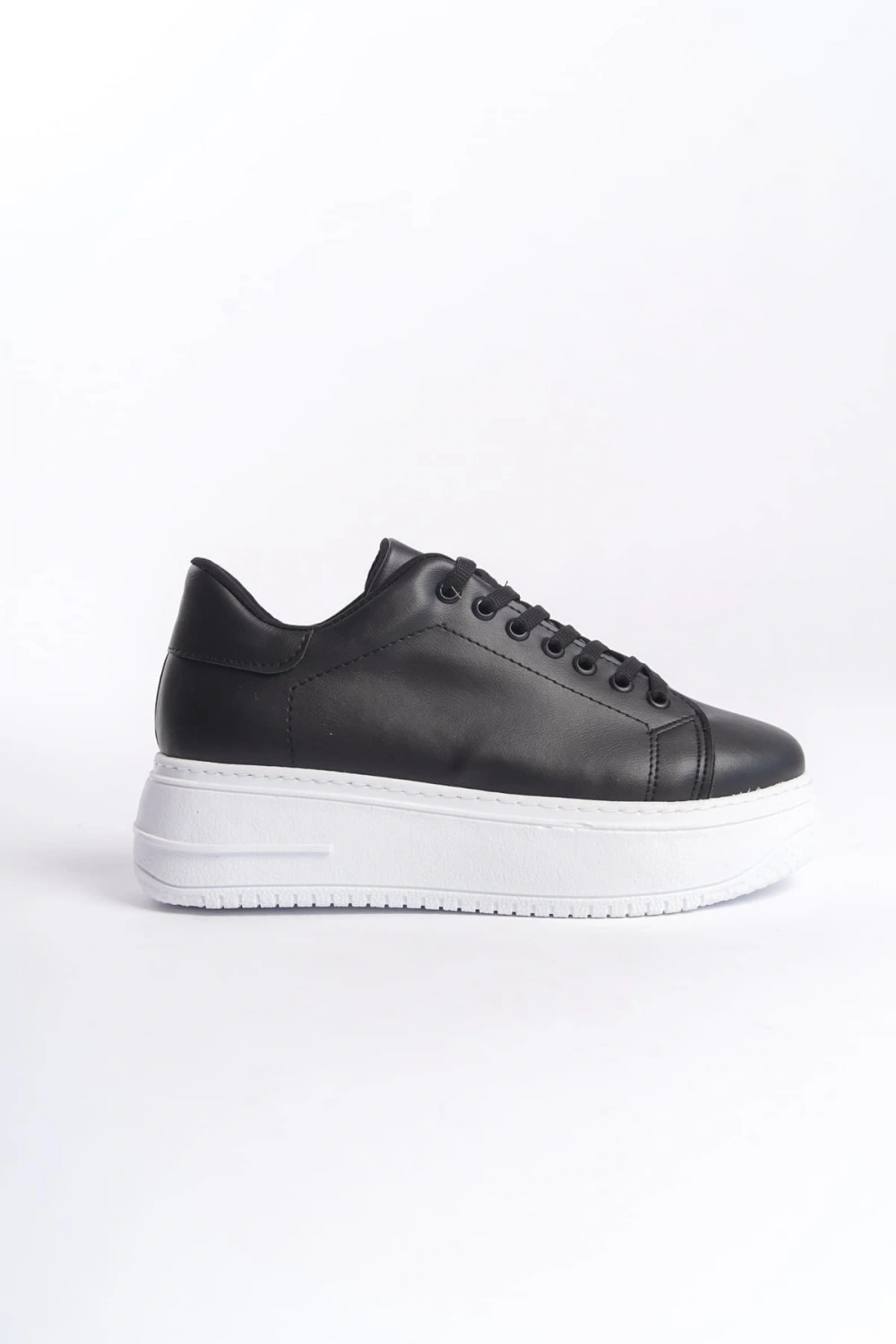 Sofia Bağcıklı Rahat Taban Kadın Casual Sneaker Ayakkabı - Siyah Beyaz