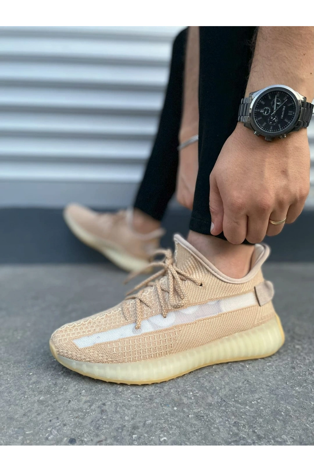 Morven Erkek , Kadın Triko Sneaker Ayakkabı – Günlük Bağcıklı Hafif Spor Modeli - Bej