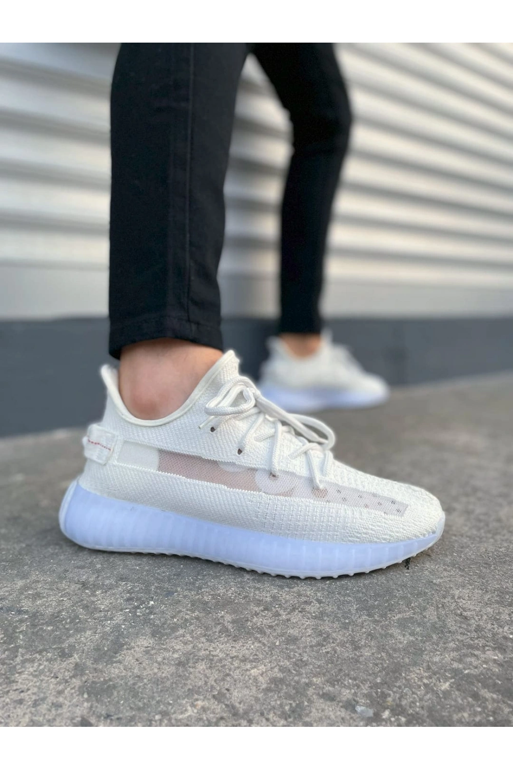 Morven Erkek , Kadın Triko Sneaker Ayakkabı – Günlük Bağcıklı Hafif Spor Modeli - Beyaz