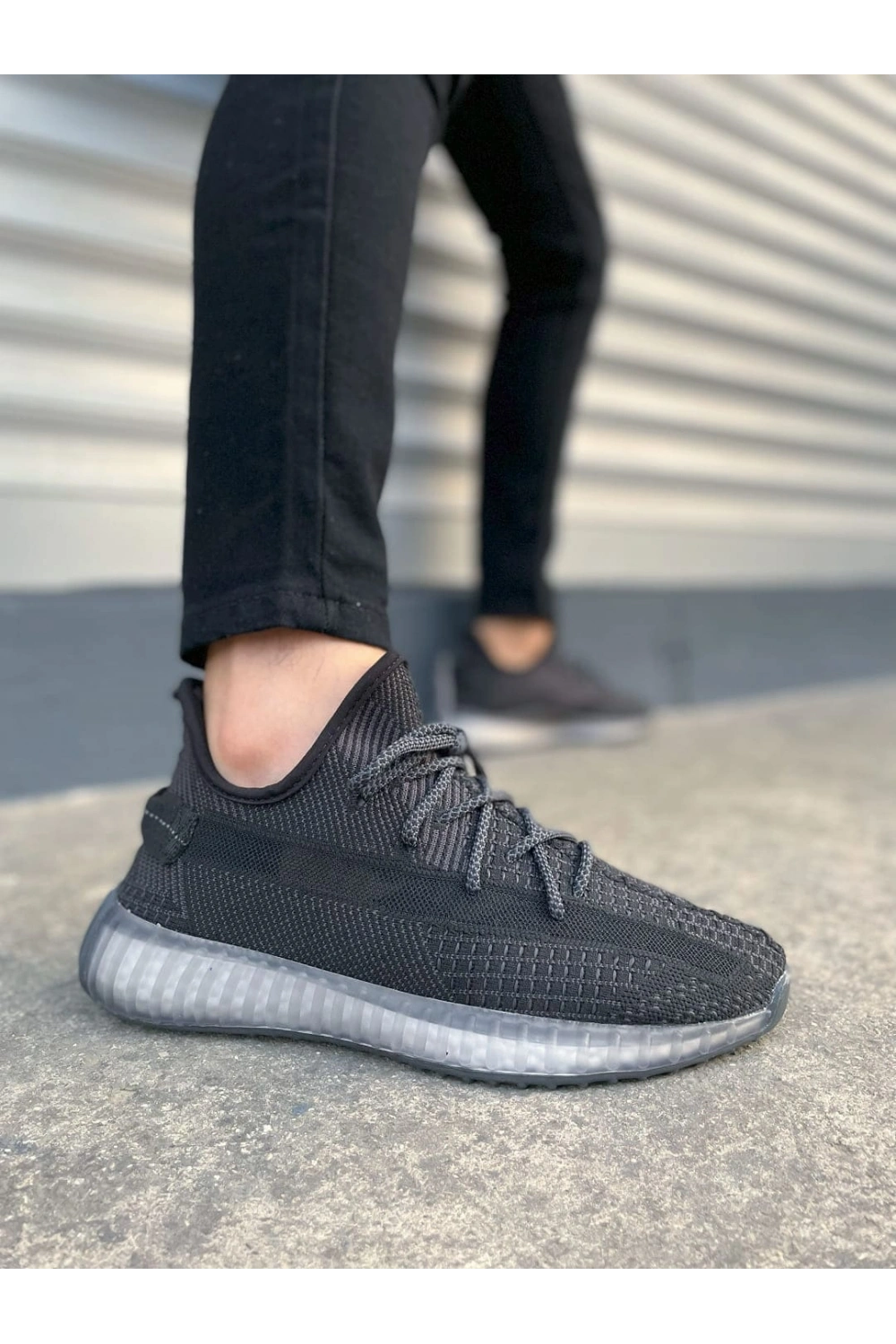 Morven Erkek , Kadın Triko Sneaker Ayakkabı – Günlük Bağcıklı Hafif Spor Modeli - Siyah
