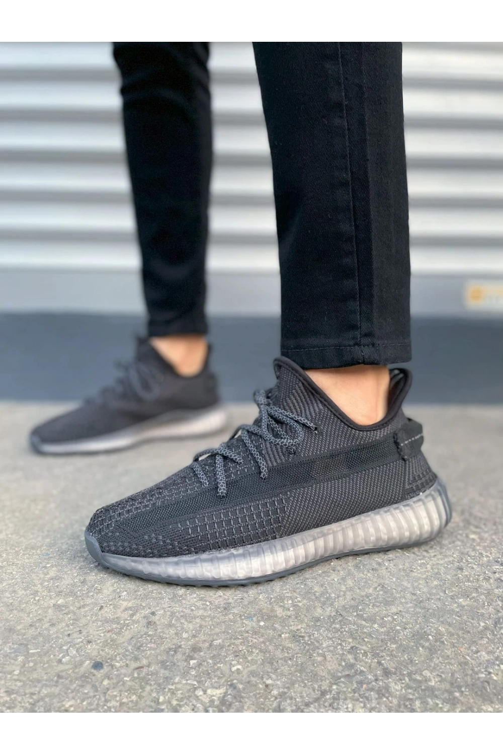 Morven Erkek , Kadın Triko Sneaker Ayakkabı – Günlük Bağcıklı Hafif Spor Modeli - Siyah