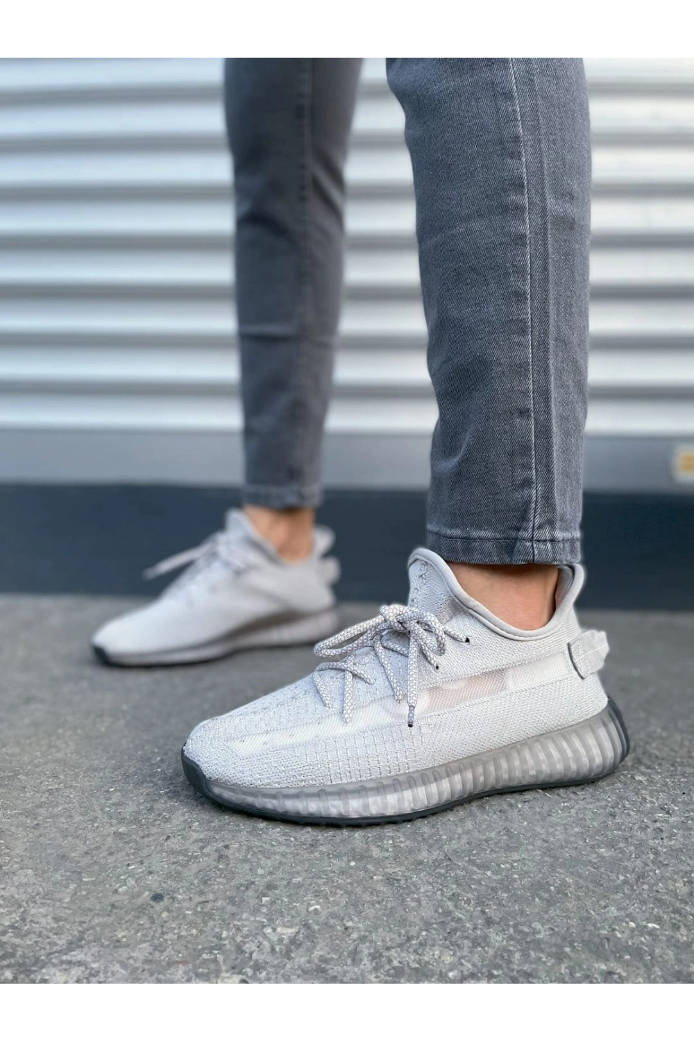 Morven Erkek , Kadın Triko Sneaker Ayakkabı – Günlük Bağcıklı Hafif Spor Modeli - Gri