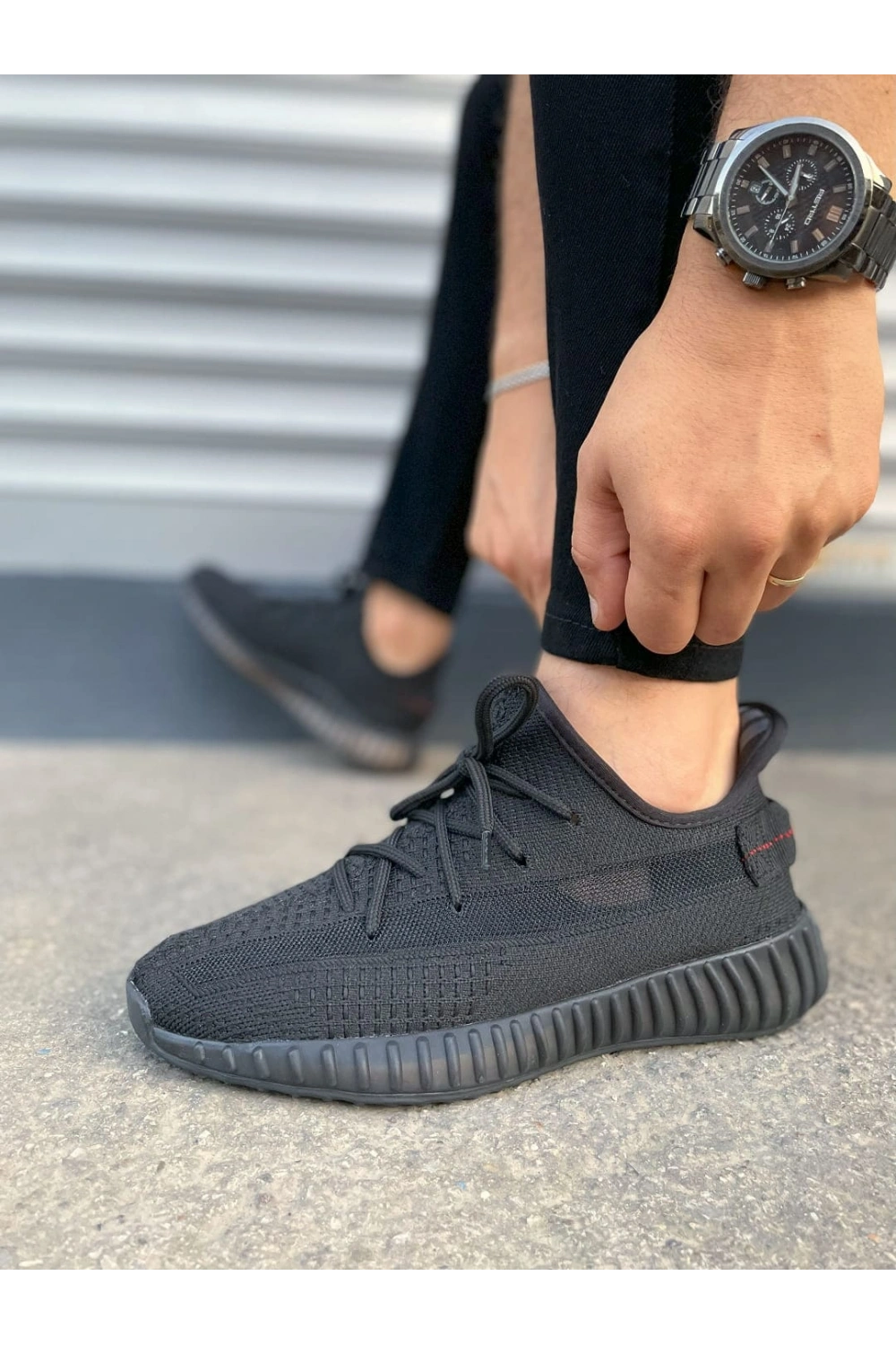 Morven Erkek , Kadın Triko Sneaker Ayakkabı – Günlük Bağcıklı Hafif Spor Modeli - Kömür