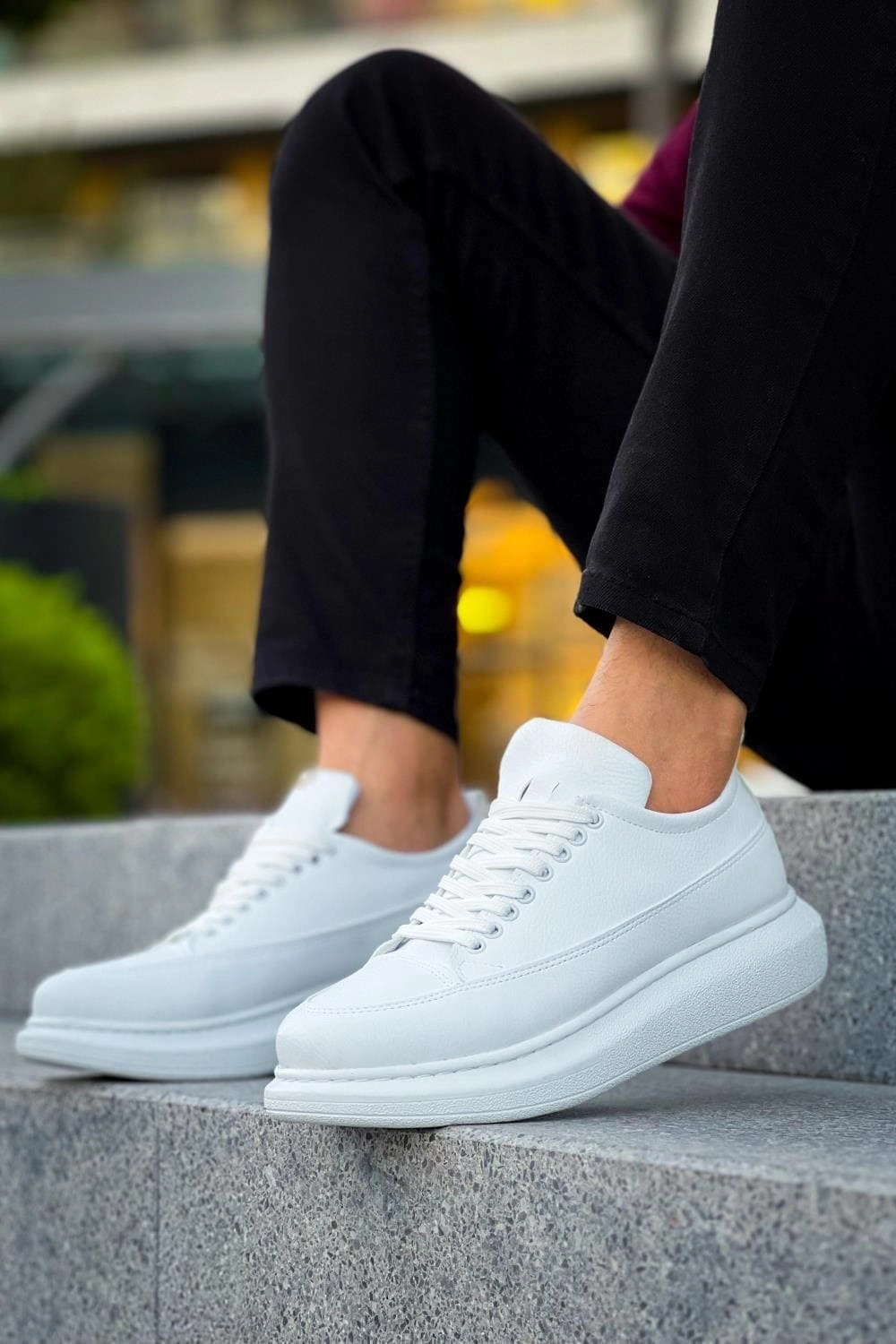 Lexa Cilt Deri Erkek Günlük Sneaker Ayakkabı - Beyaz