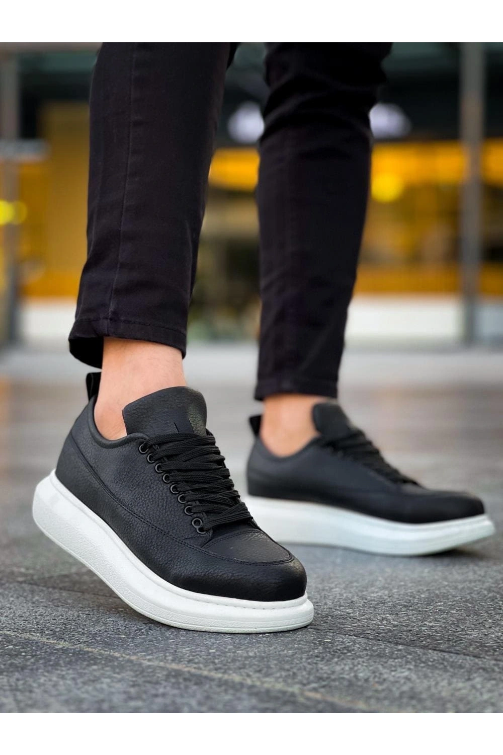 Lexa Cilt Deri Erkek Günlük Sneaker Ayakkabı - Siyah