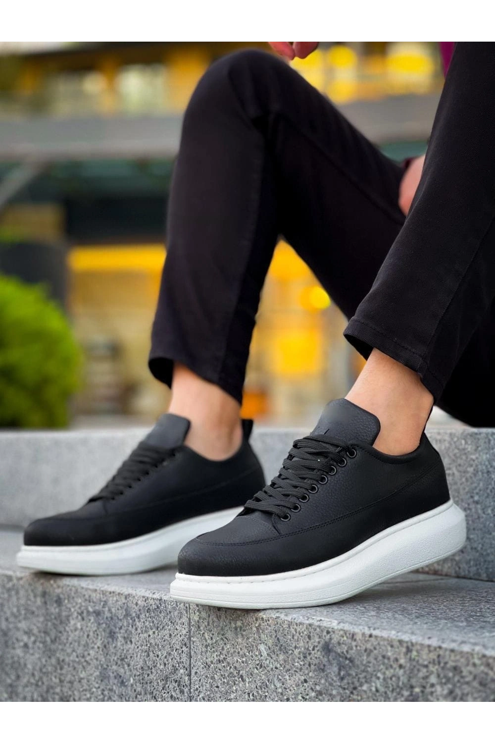 Lexa Cilt Deri Erkek Günlük Sneaker Ayakkabı - Siyah