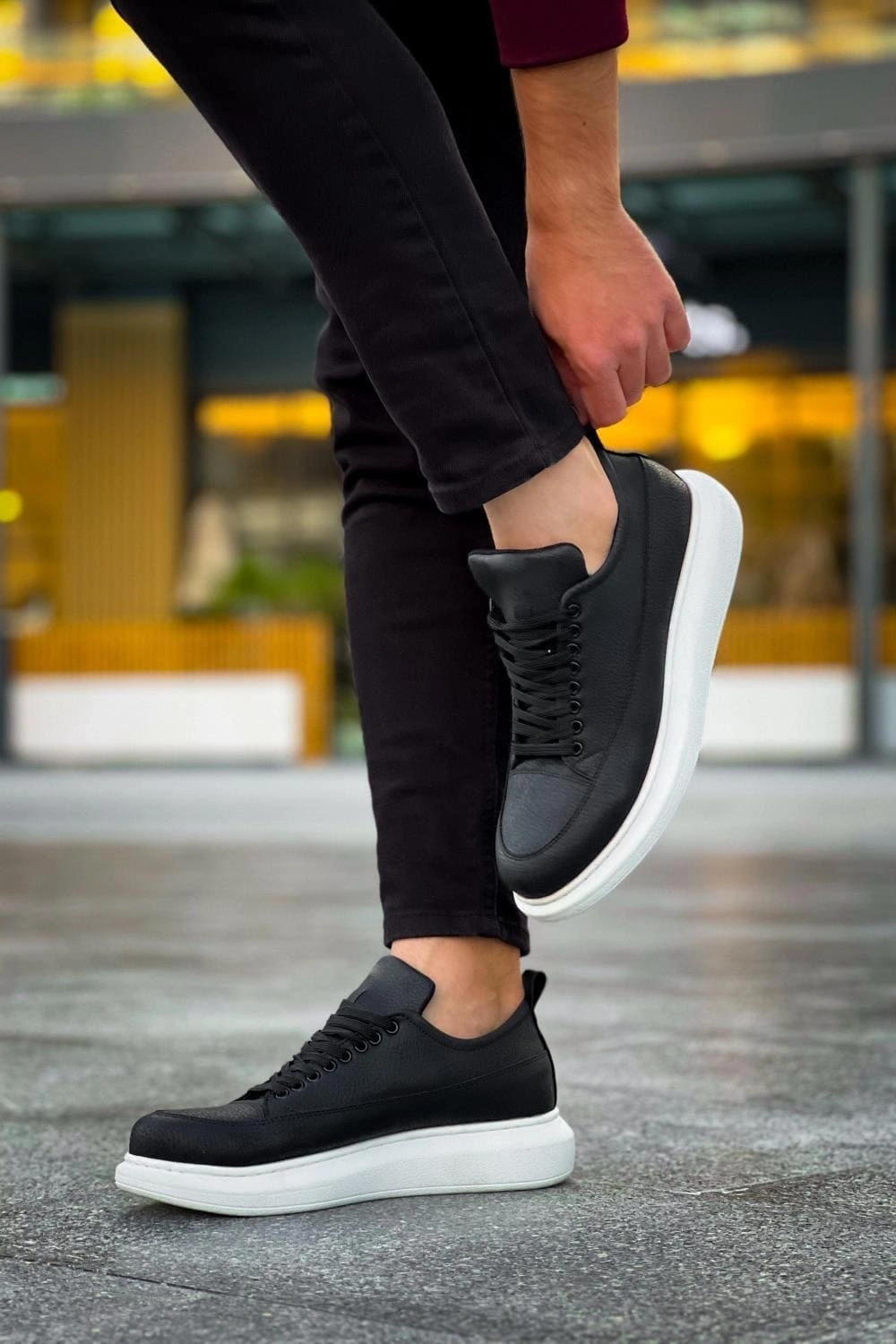 Lexa Cilt Deri Erkek Günlük Sneaker Ayakkabı - Siyah