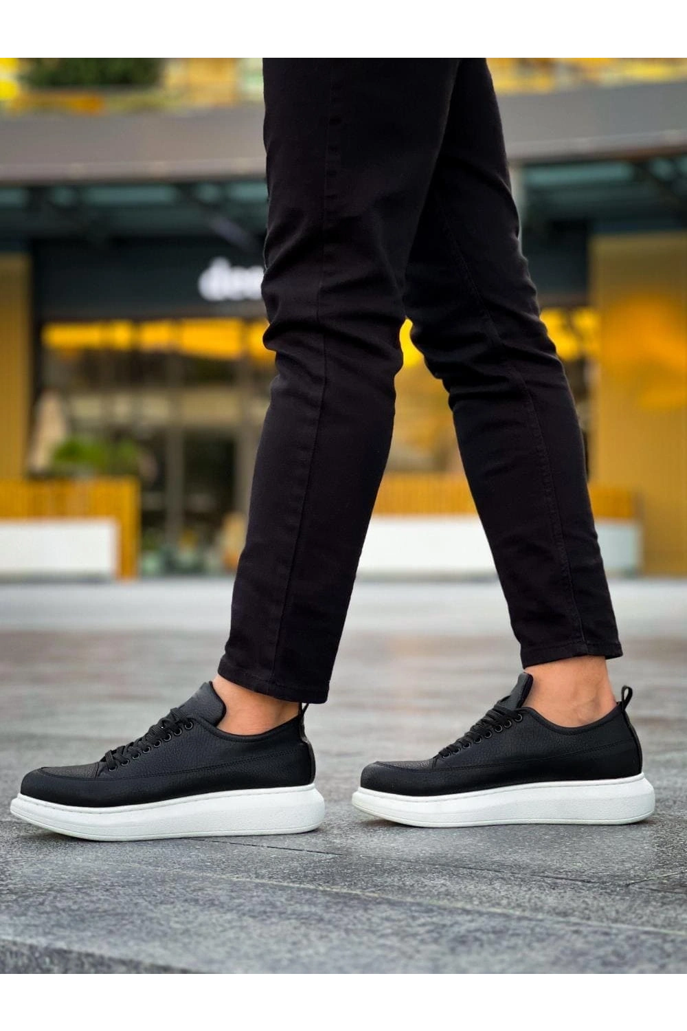 Lexa Cilt Deri Erkek Günlük Sneaker Ayakkabı - Siyah