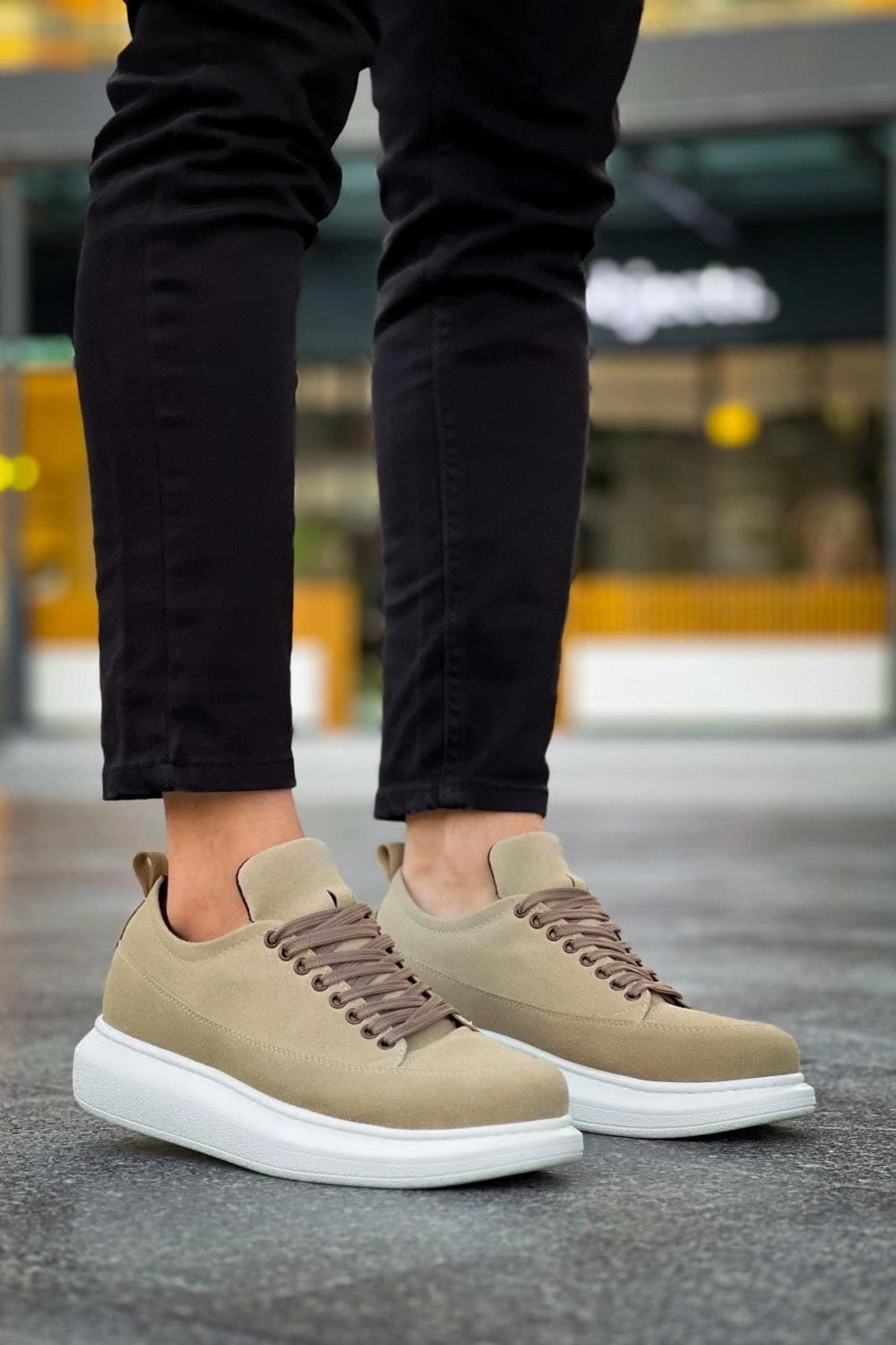 Lexa Süet Deri Erkek Günlük Sneaker Ayakkabı - Krem