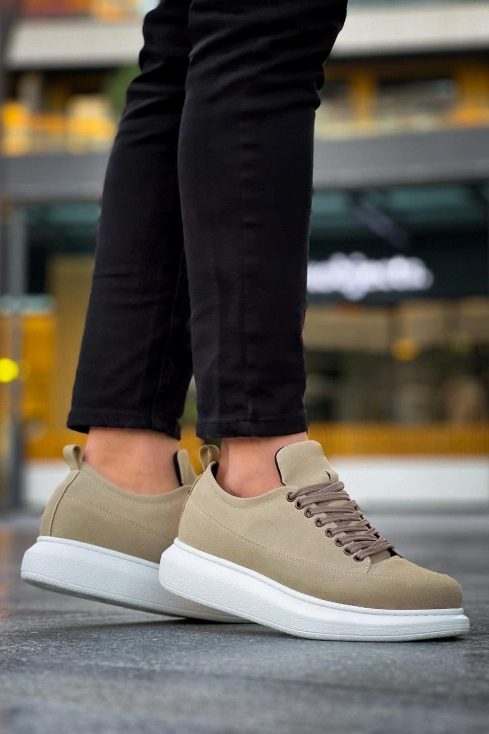 Lexa Süet Deri Erkek Günlük Sneaker Ayakkabı - Krem