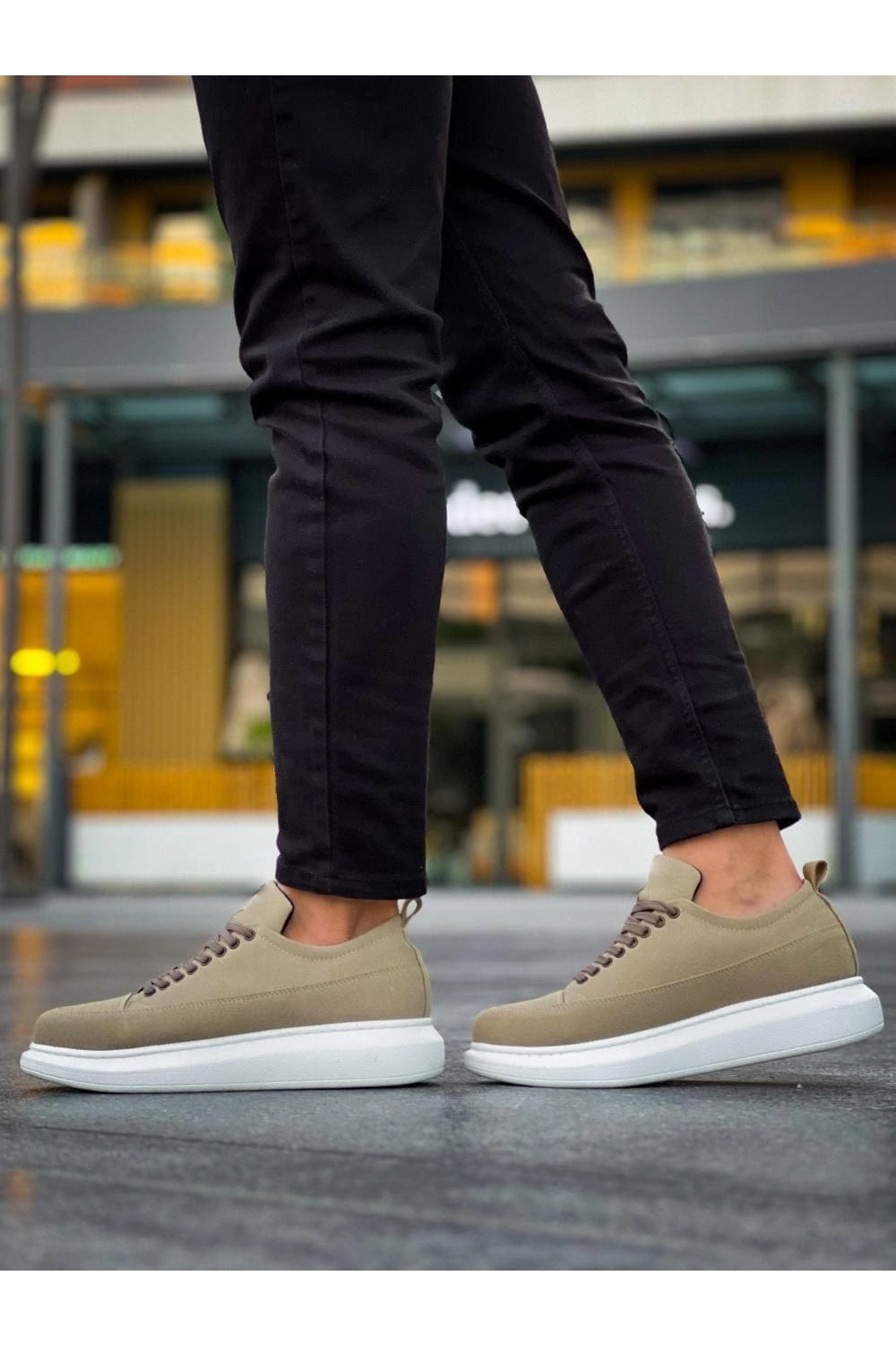 Lexa Süet Deri Erkek Günlük Sneaker Ayakkabı - Krem