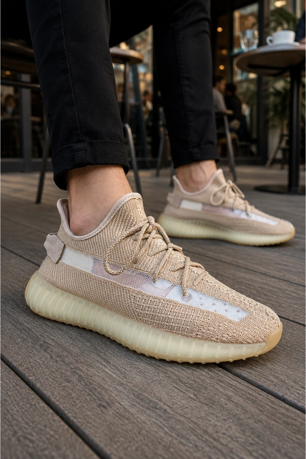 Morven Erkek , Kadın Triko Sneaker Ayakkabı – Günlük Bağcıklı Hafif Spor Modeli - Bej