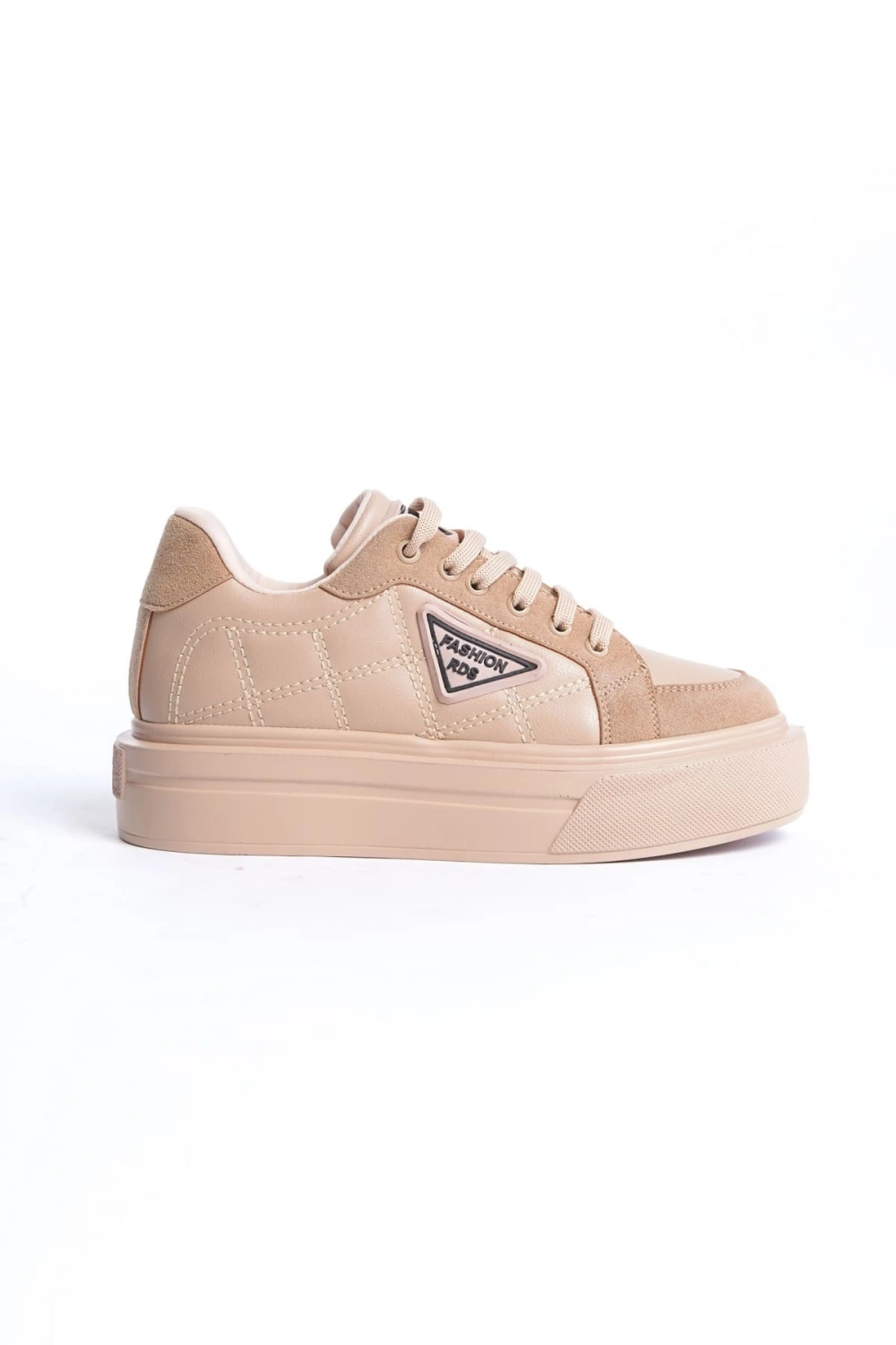 Pinter  Bağcıklı Ortopedik Taban Desenli Kadın Sneaker Spor Ayakkabı - Ten