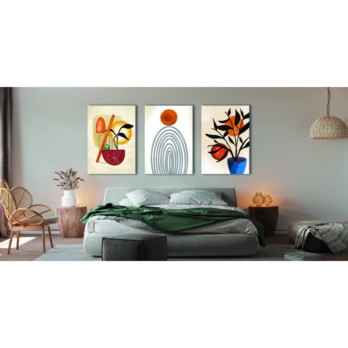 3 PARÇA BOHO STYLE KANVAS TABLO