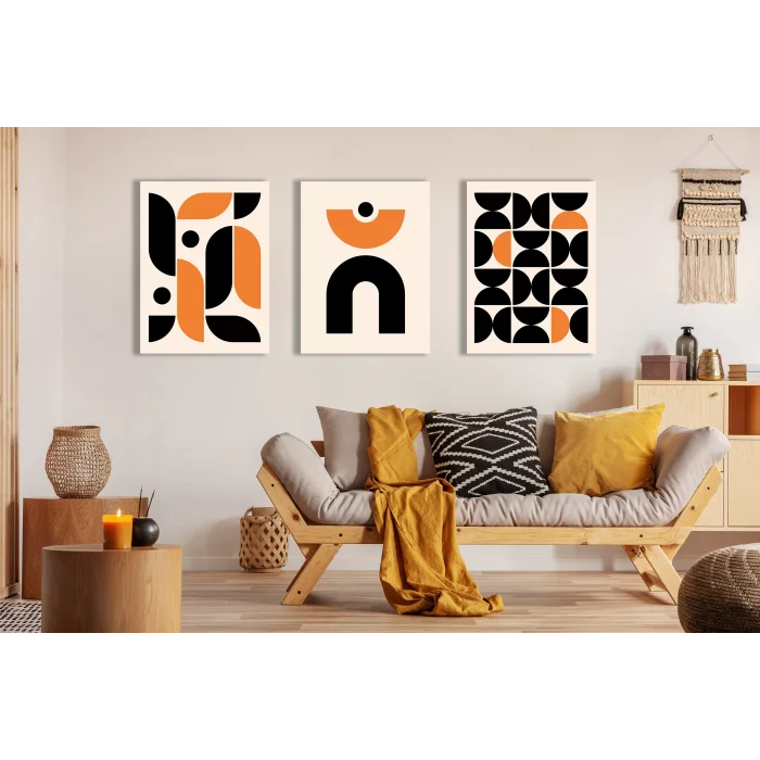 3 PARÇA BOHO STYLE KANVAS TABLO SETİ