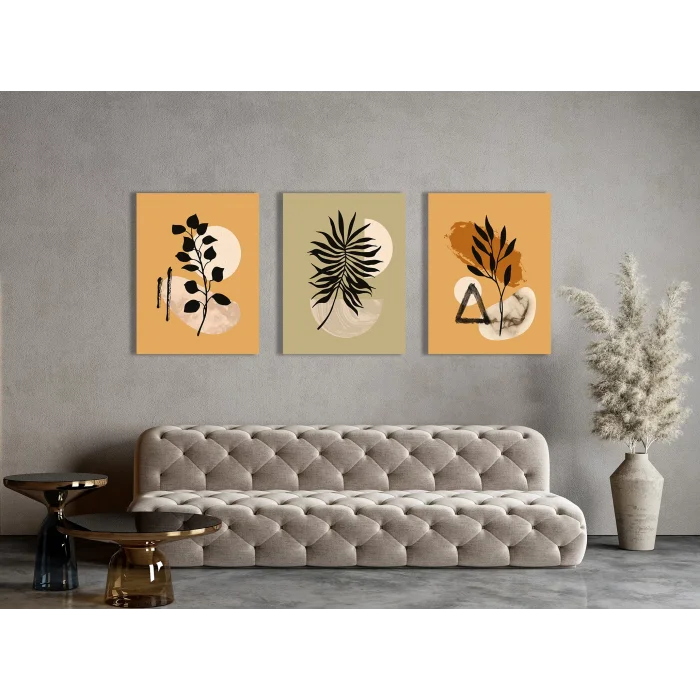3 PARÇA DEKORATİF BOHO KANVAS TABLO