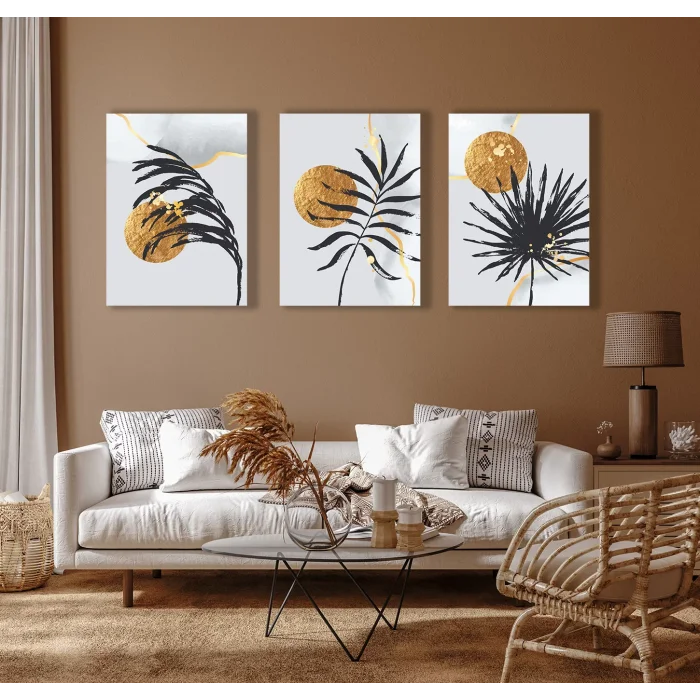3 PARÇA DEKORATİF SOYUT KANVAS TABLO