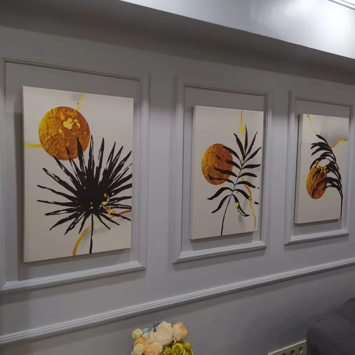 3 PARÇA DEKORATİF SOYUT KANVAS TABLO