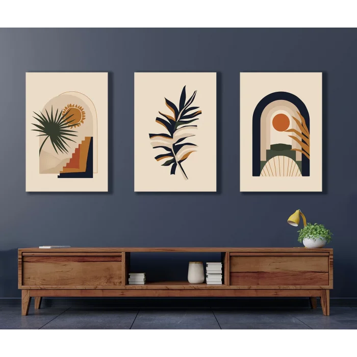 BOHO STYLE 3 PARÇA KANVAS TABLO