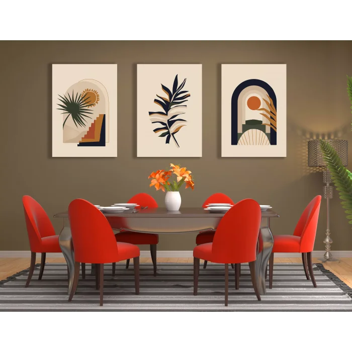 BOHO STYLE 3 PARÇA KANVAS TABLO