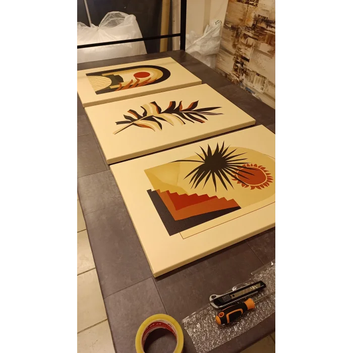 BOHO STYLE 3 PARÇA KANVAS TABLO