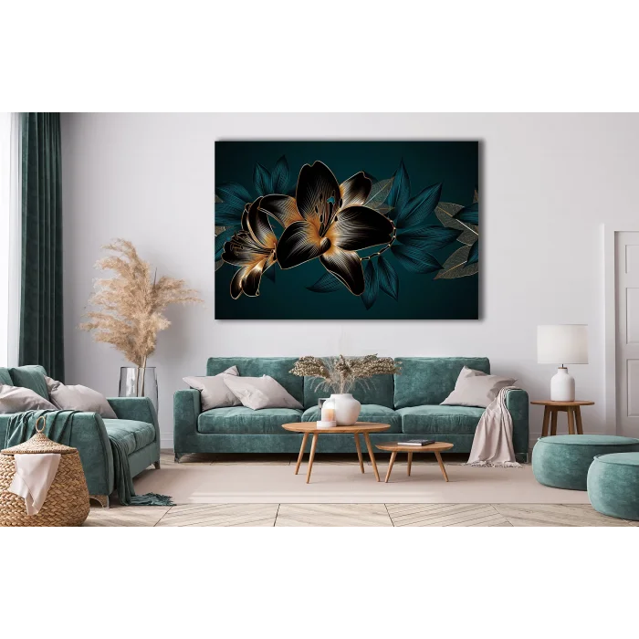 DEKORATİF ÇİÇEK KANVAS TABLO