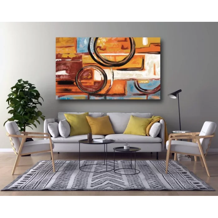 DEKORATİF SOYUT ÇİZGİLER KANVAS TABLO