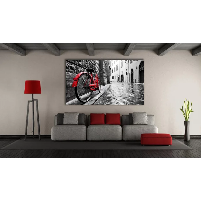 KIRMIZI BSİKLET KANVAS TABLO