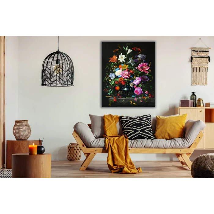 VAZODA RENKLİ ÇİÇEKLER KANVAS TABLO