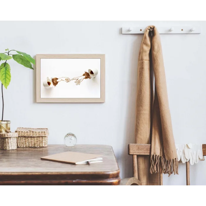 1 Parça Çerçeveli Kahve, Çay, Mutfak Köşesi Ahşap Tablo Seti