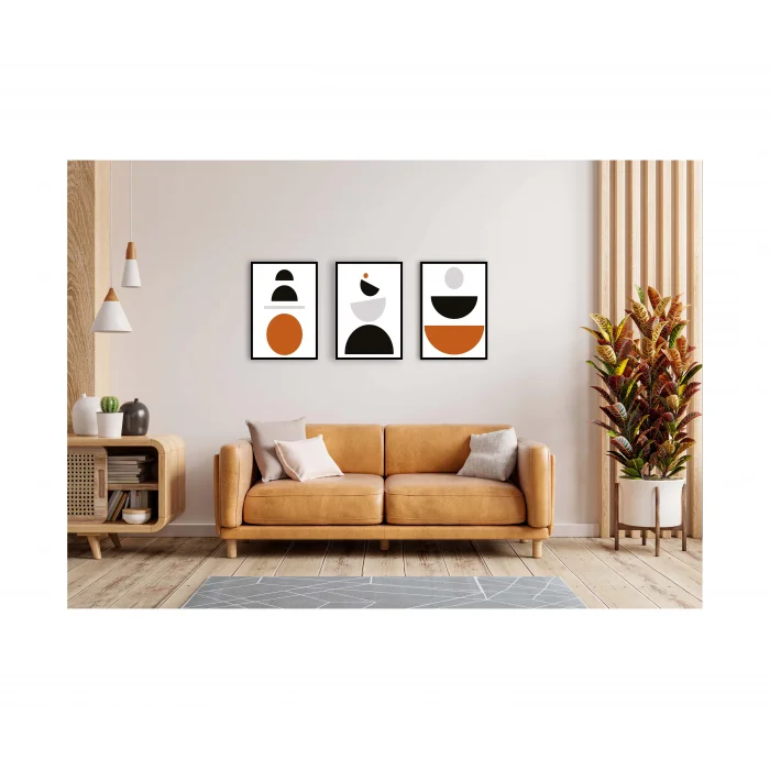 3lü Dekoratif Çerçeveli Ahşap Tablo , Ev Dekoru , Soyut Tablo , Ahşap Tablo