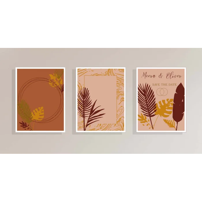 3lü Dekoratif Çerçeveli Tablo Oliver, Ev Dekoru , Soyut Tablo , Ahşap Tablo