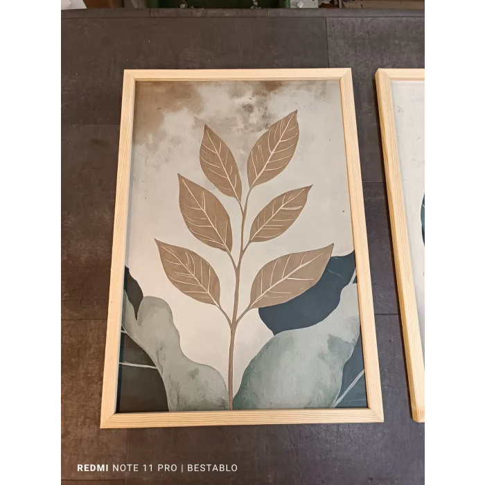 3 Parça Çerçeveli Dekoratif Çiçekler Ahşap Tablo seti, Ev Dekoru